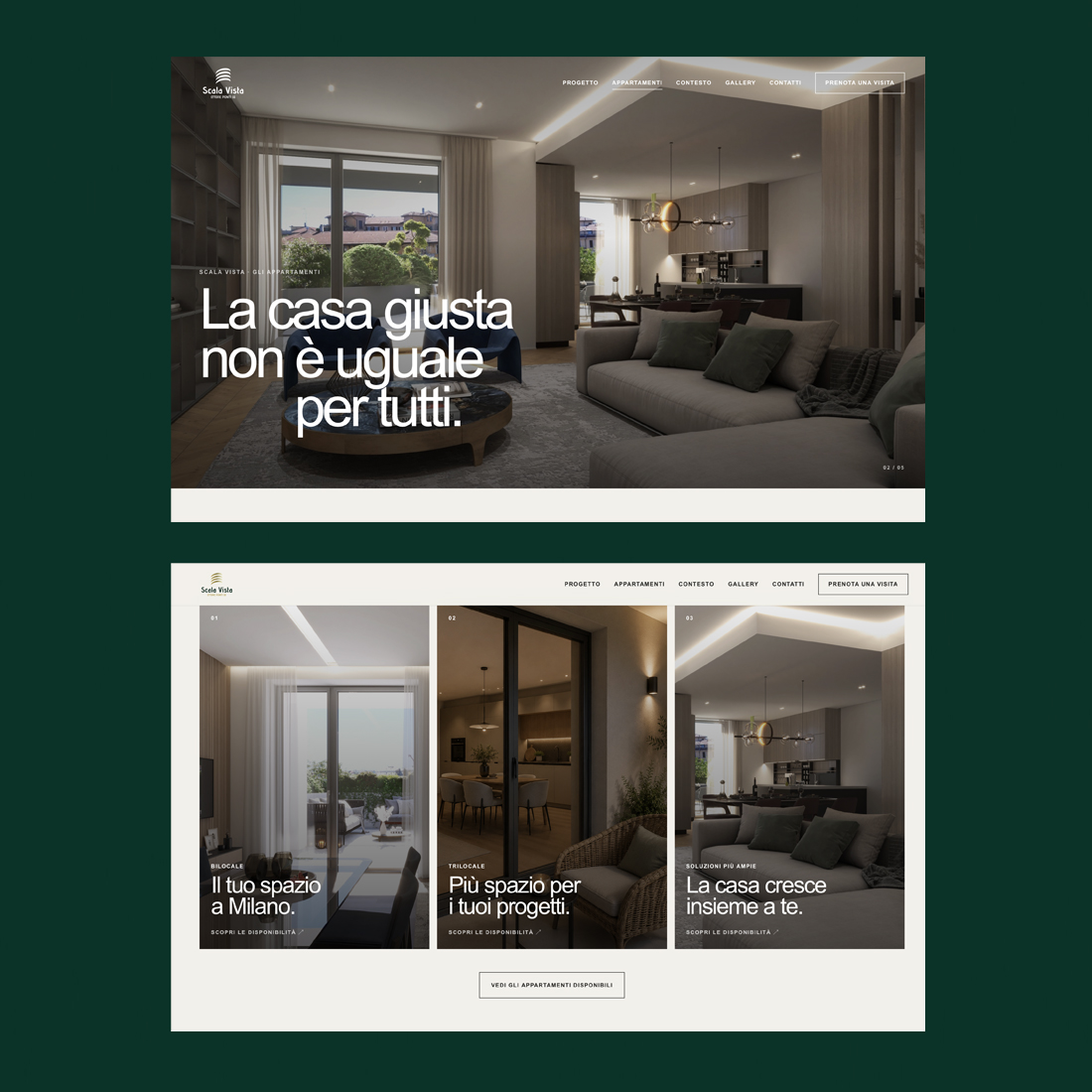 Scala Vista: pagine del sito con immagini degli interni